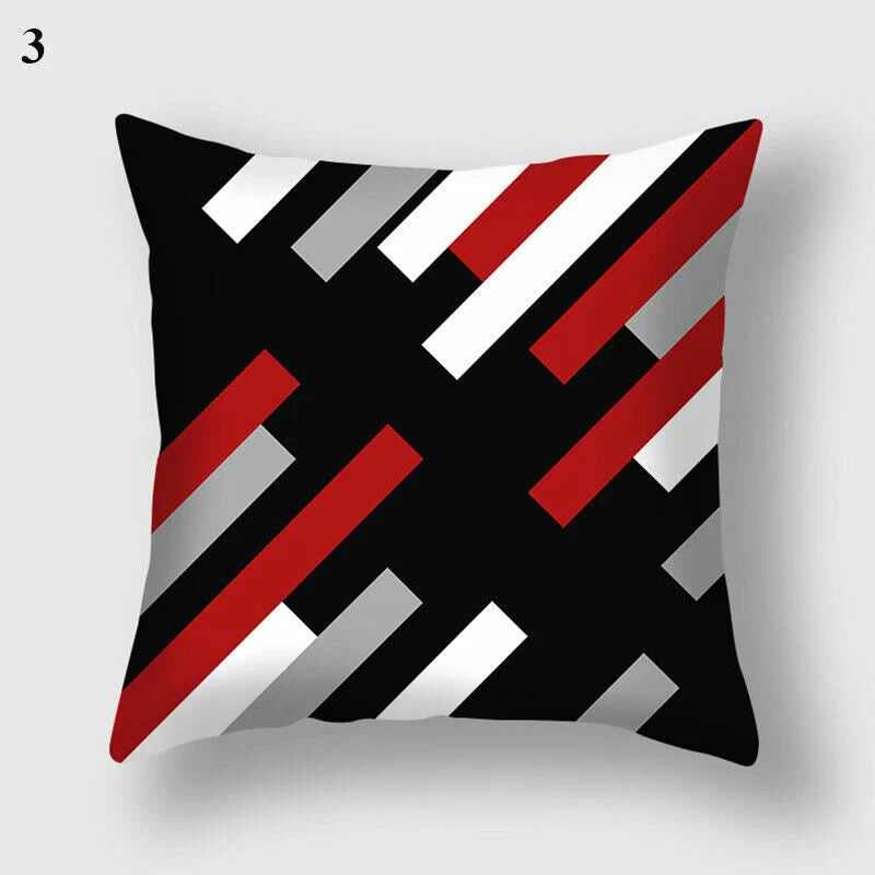 Pillow Cover Polyester Abstract Art Hidden Zipper 18-Inch Square