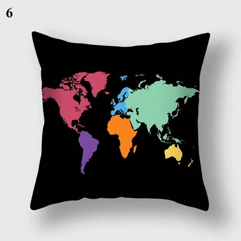 Pillow Cover Polyester Abstract Art Hidden Zipper 18-Inch Square