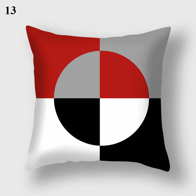 Pillow Cover Polyester Abstract Art Hidden Zipper 18-Inch Square