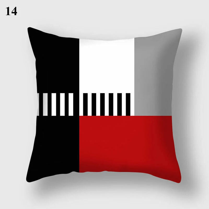 Pillow Cover Polyester Abstract Art Hidden Zipper 18-Inch Square