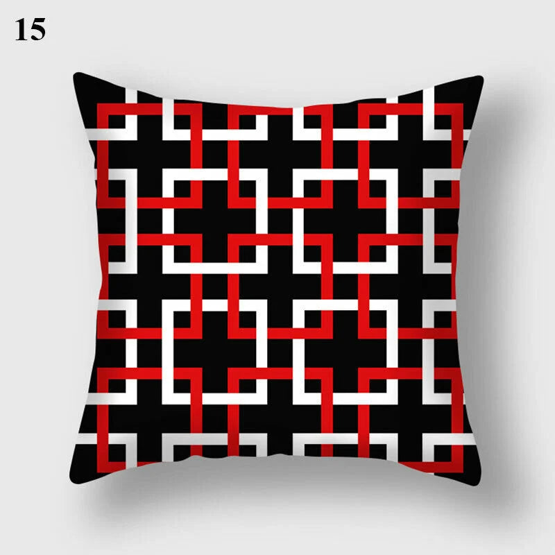 Pillow Cover Polyester Abstract Art Hidden Zipper 18-Inch Square
