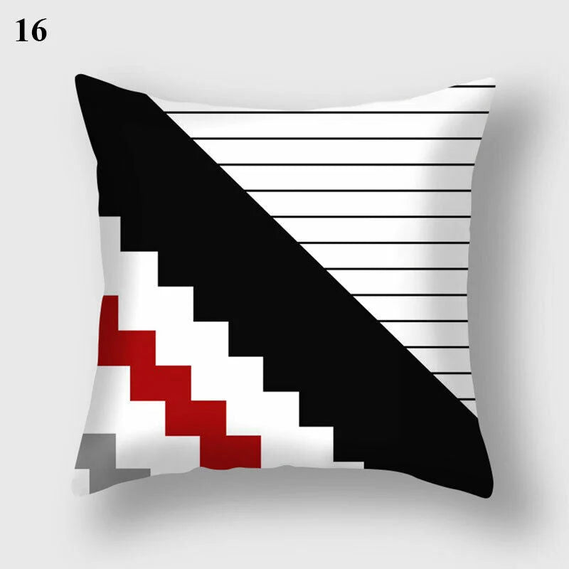 Pillow Cover Polyester Abstract Art Hidden Zipper 18-Inch Square