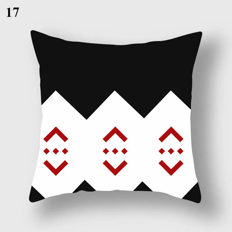 Pillow Cover Polyester Abstract Art Hidden Zipper 18-Inch Square