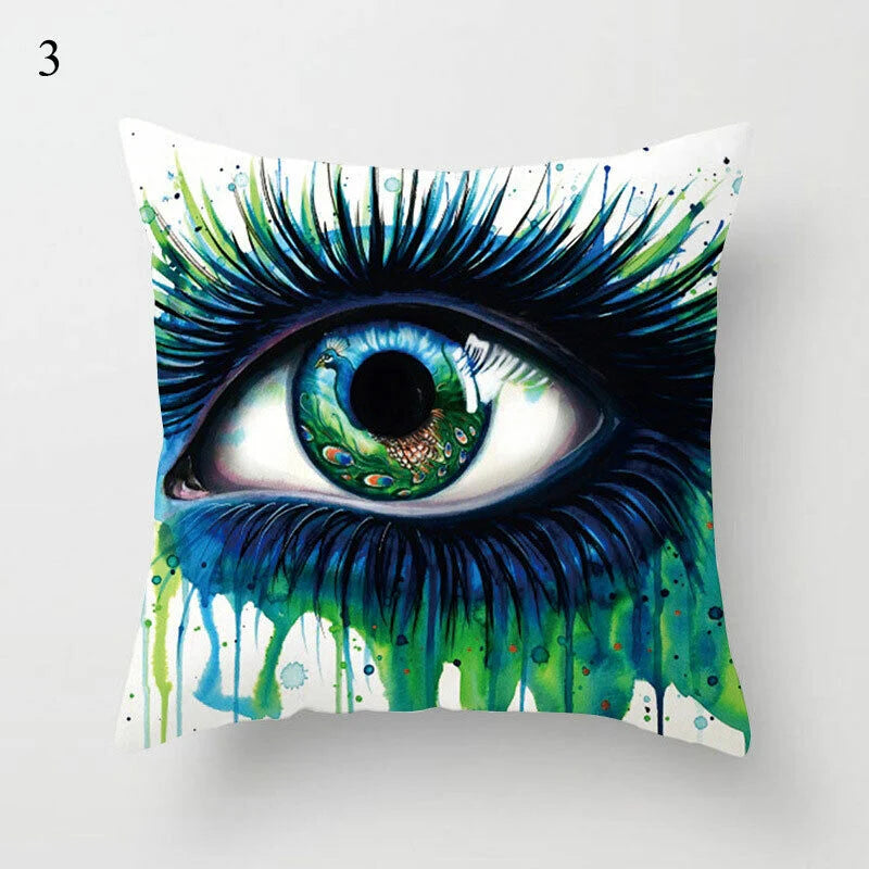 Pillow Cover Polyester Abstract Art Hidden Zipper 18-Inch Square