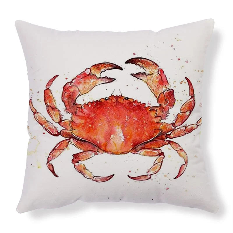 Pillow Covers Marine Print Set of 4 Fade-Resistant