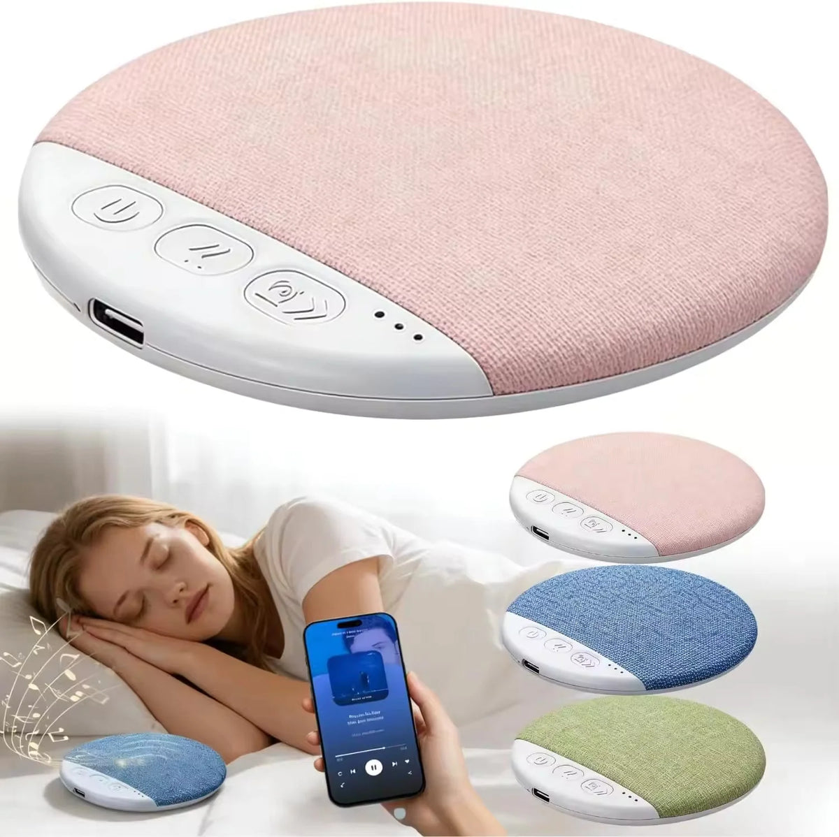 Pillow Speaker Wireless Audio Built-In White Noise Rechargeable