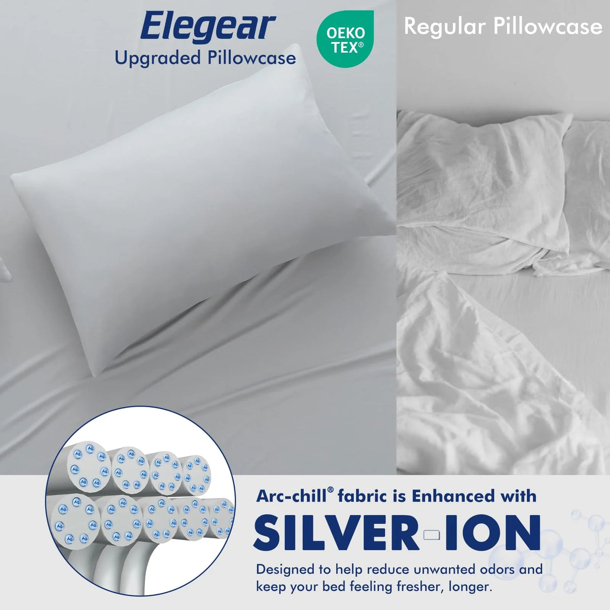 Pillowcase Dual-Sided Cooling Breathable Silver-Ion Infused