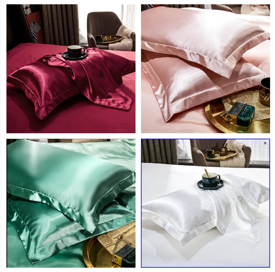 Pillowcase Mulberry Silk Blend Cooling Hypoallergenic