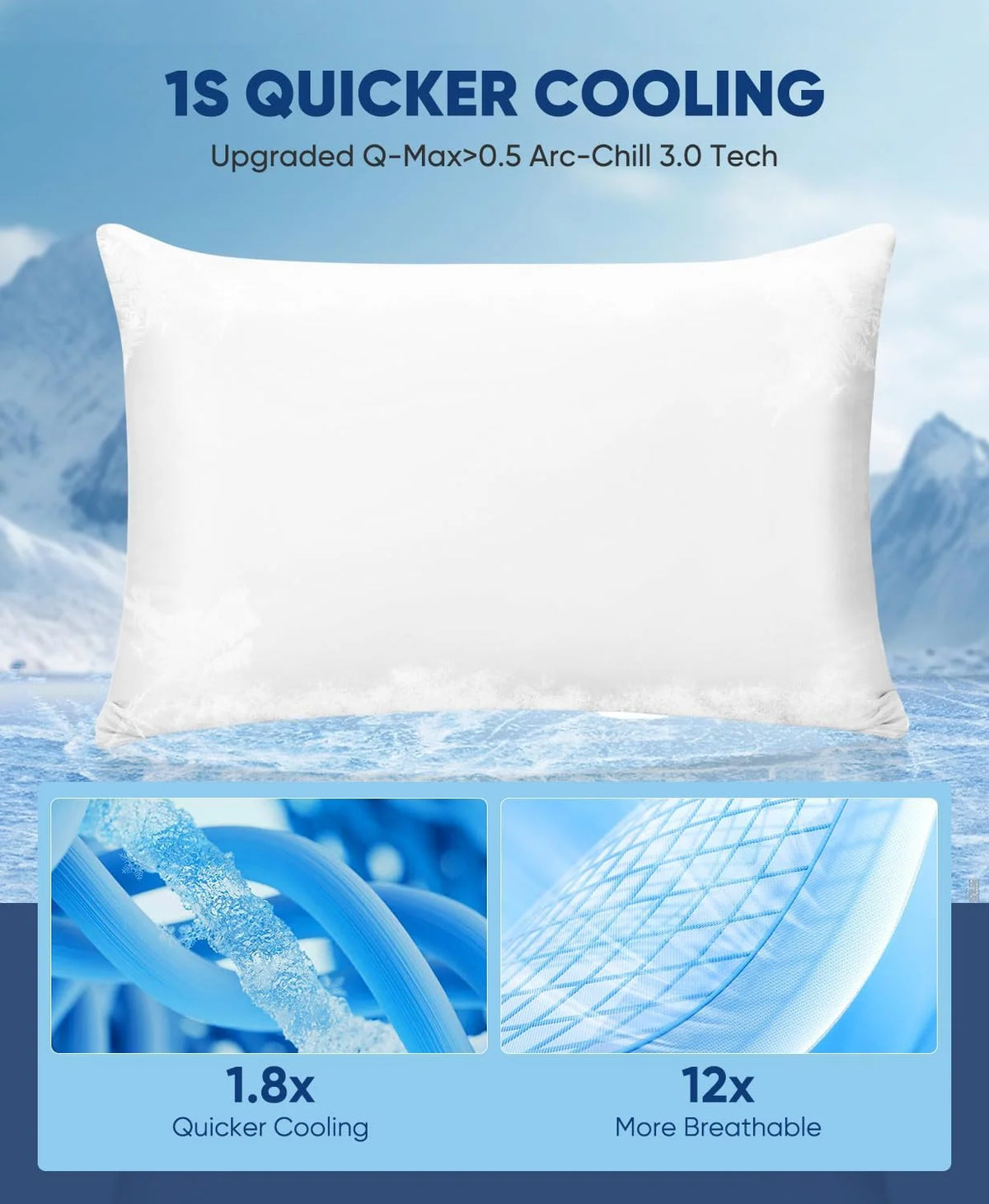 Pillowcase Set Double-Sided Cooling Fabric 2-Pack