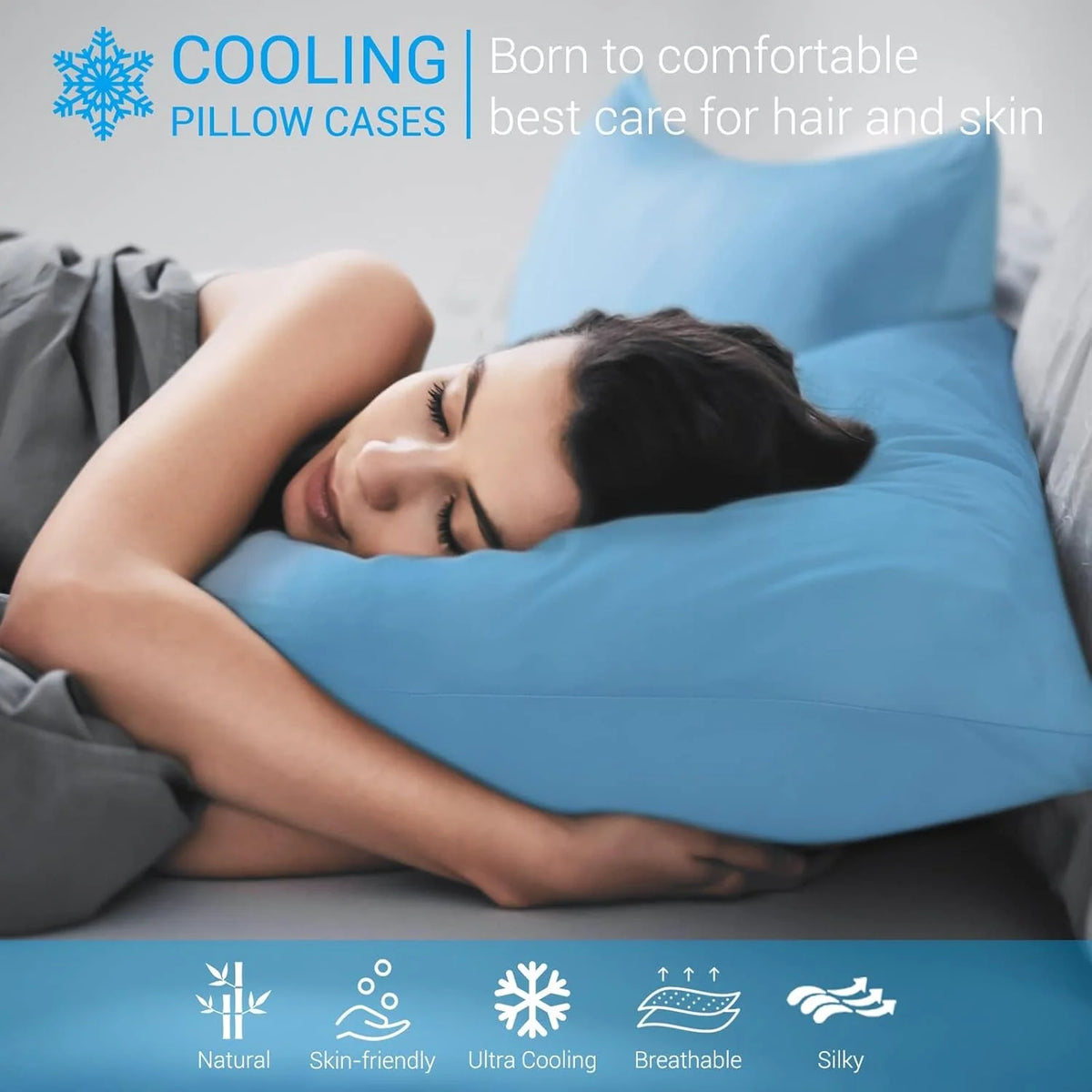 Pillowcases Double-Sided Cooling Fabric Silky Smooth Feel