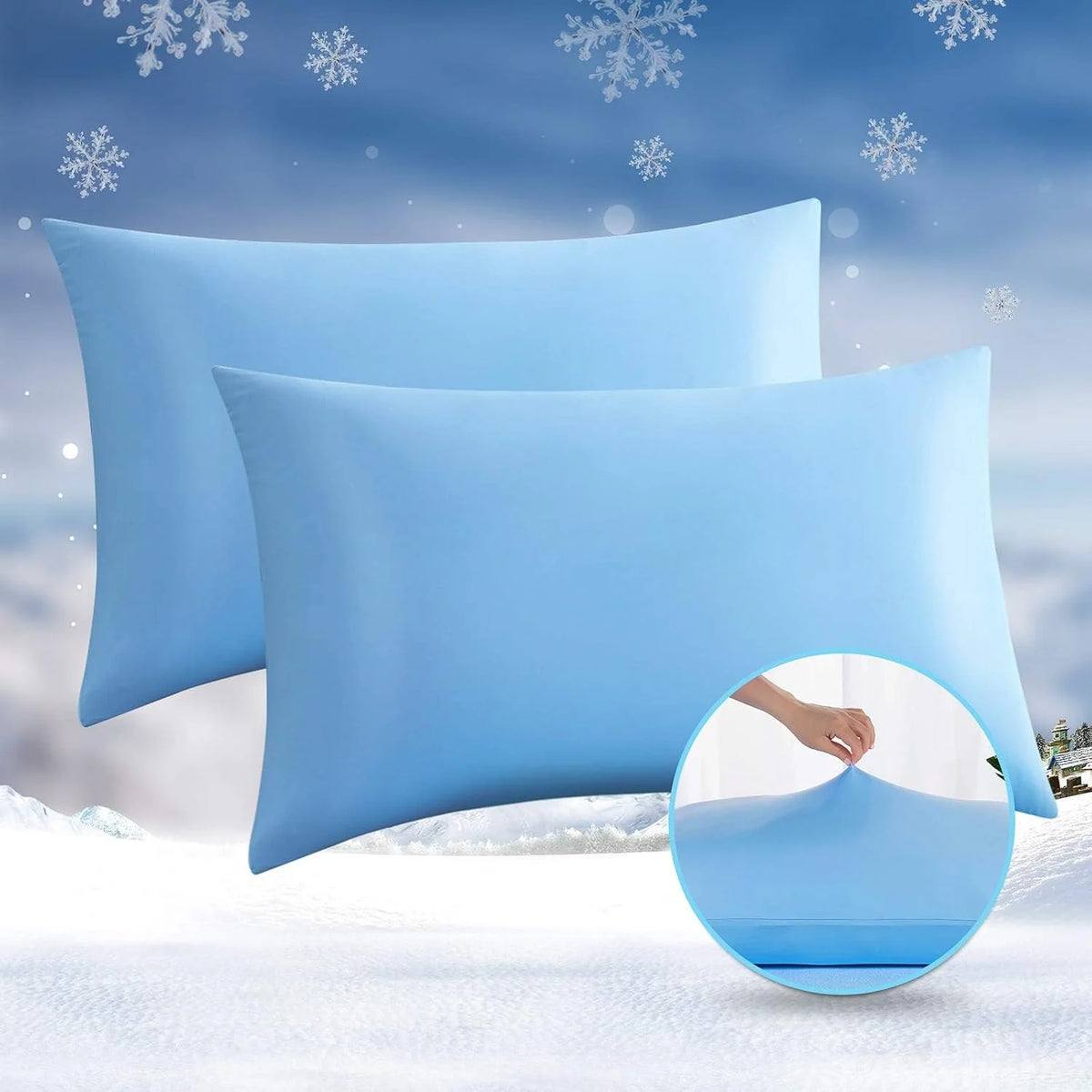 Pillowcases Double-Sided Cooling Fabric Silky Smooth Feel