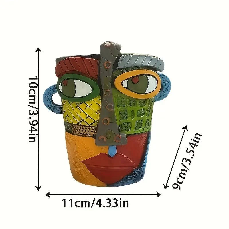 Plant Pot Abstract Design Durable Resin Indoor & Outdoor Use