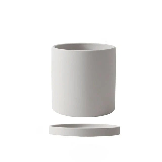 Plant Pot Ceramic Matte Glazed With Drainage Hole & Saucer