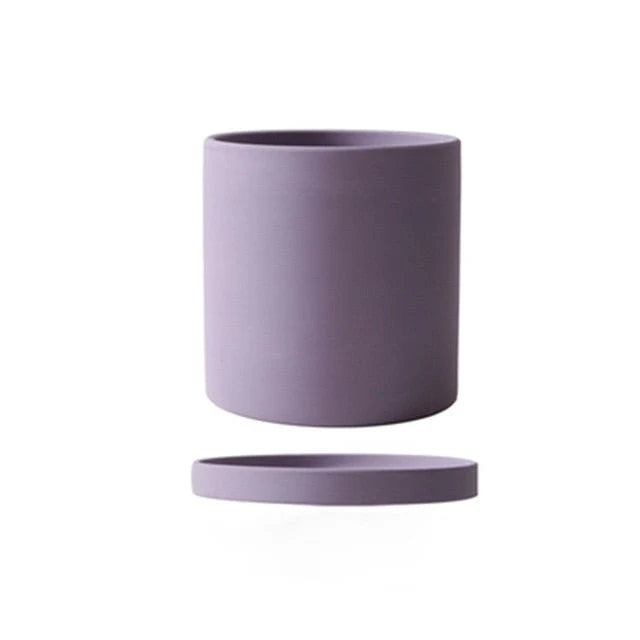 Plant Pot Ceramic Matte Glazed With Drainage Hole & Saucer