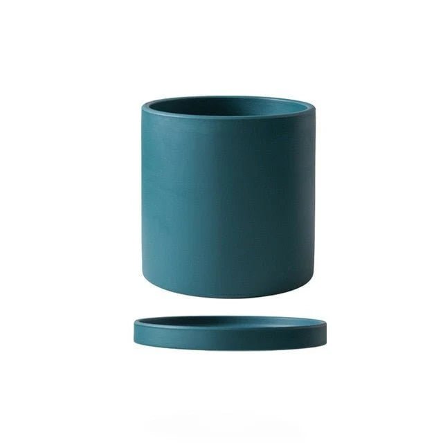 Plant Pot Ceramic Matte Glazed With Drainage Hole & Saucer