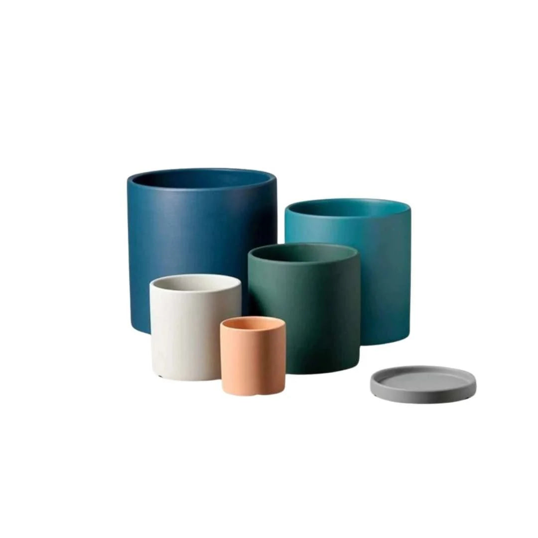 Plant Pot Ceramic Matte Glazed With Drainage Hole & Saucer