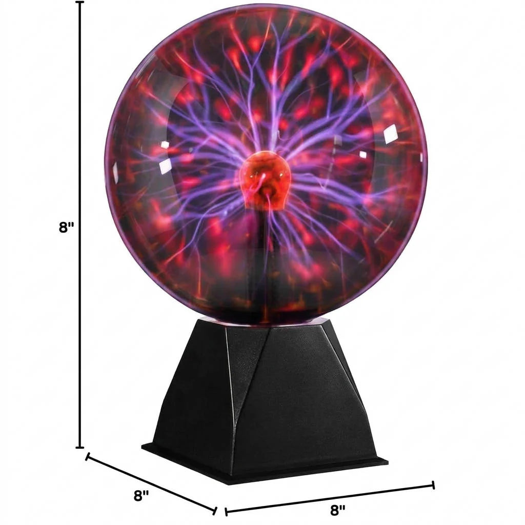 Plasma Globe Touch & Sound Reactive 8-Inch Glass Sphere