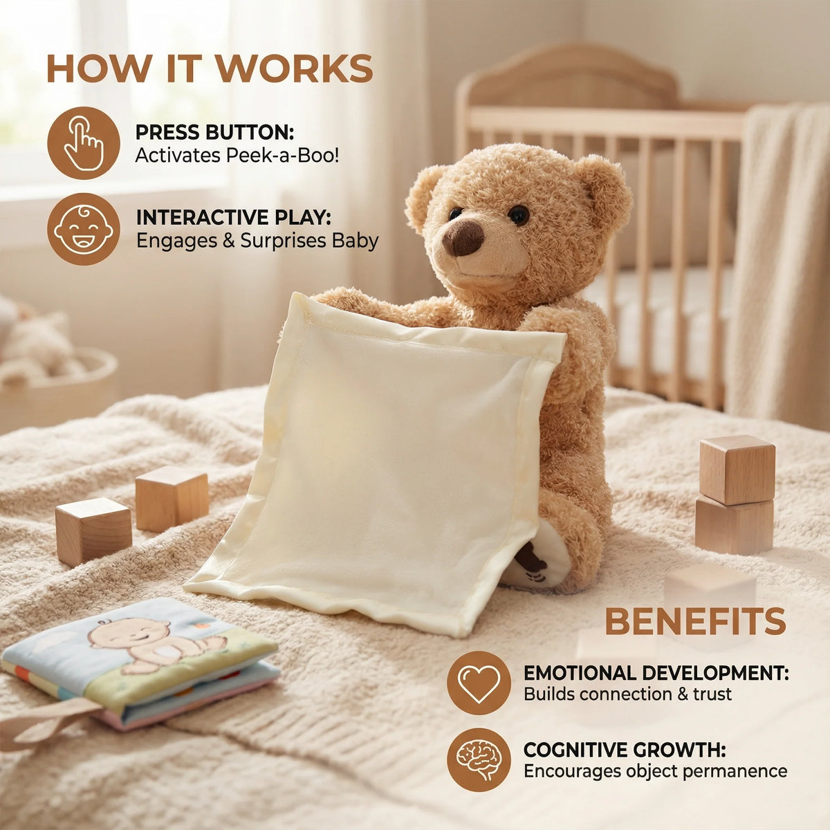 Plush Bear Touch-Activated Voice & Movement