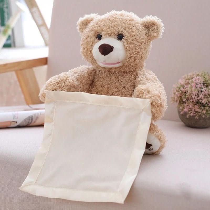 Plush Bear Toy Interactive Peekaboo Play Soft & Easy-Clean