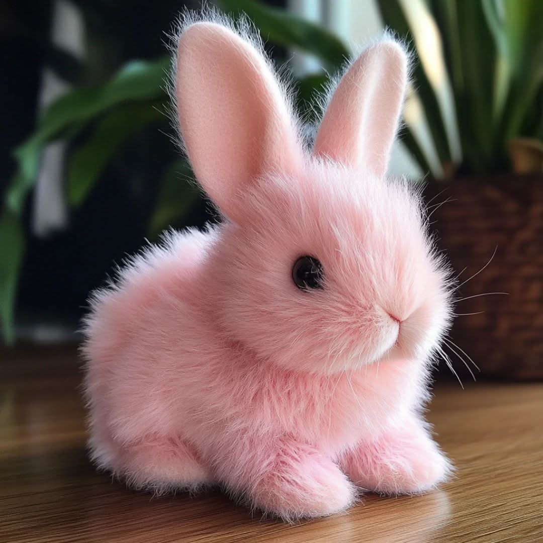 Plush Bunny Toy Hopping Nose Movements & Gentle Sounds