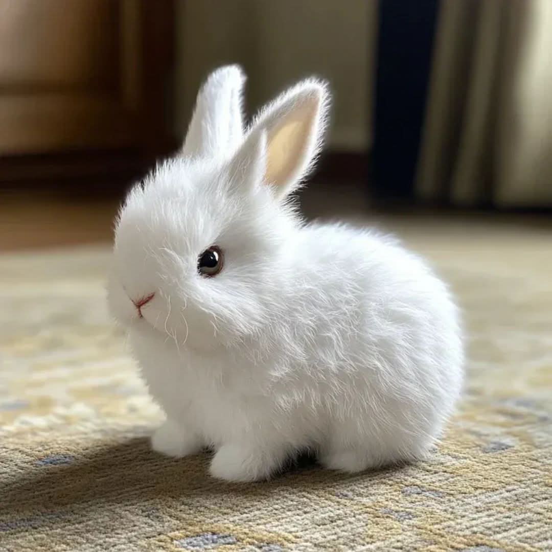 Plush Bunny Toy Hopping Nose Movements & Gentle Sounds