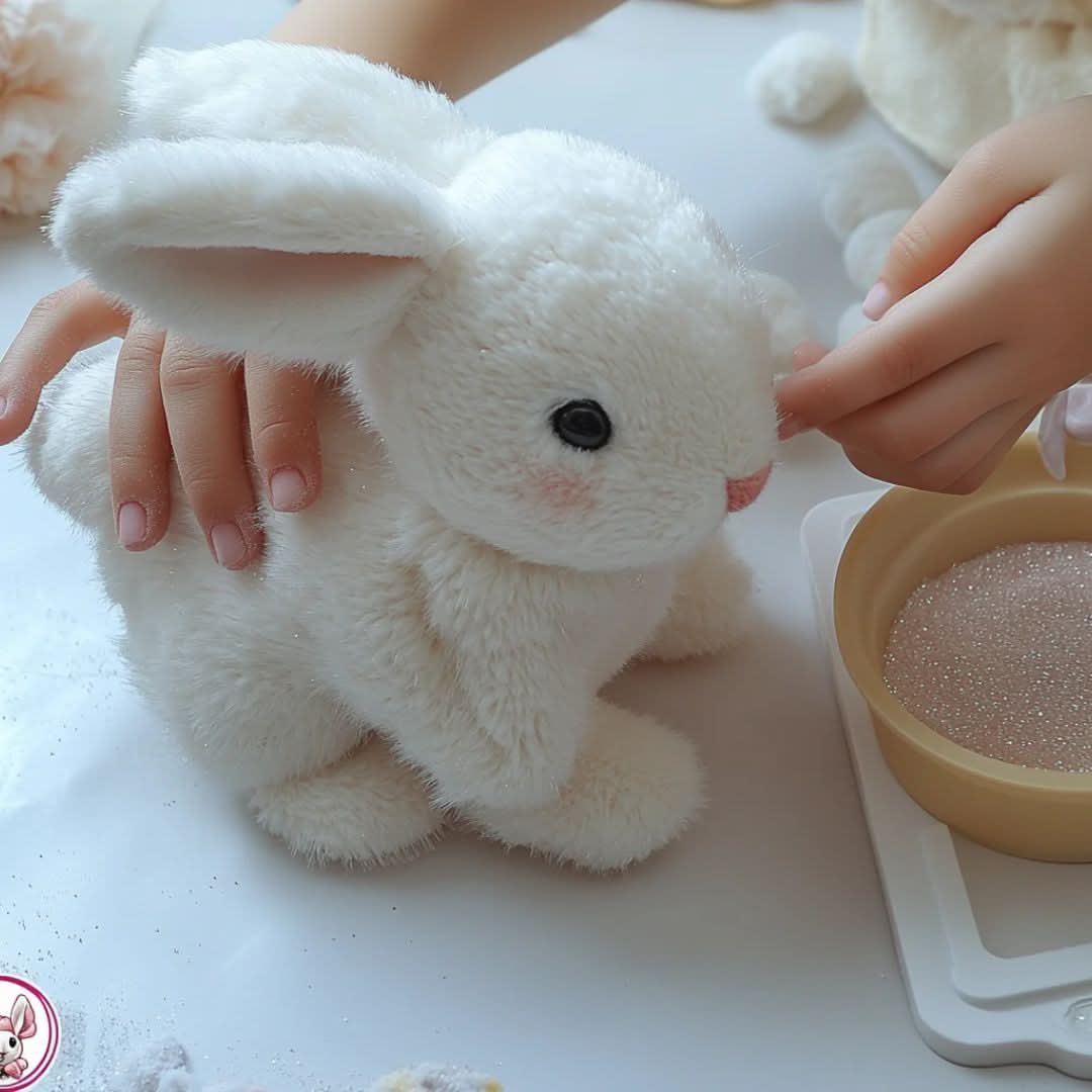 Plush Bunny Toy Hopping Nose Movements & Gentle Sounds