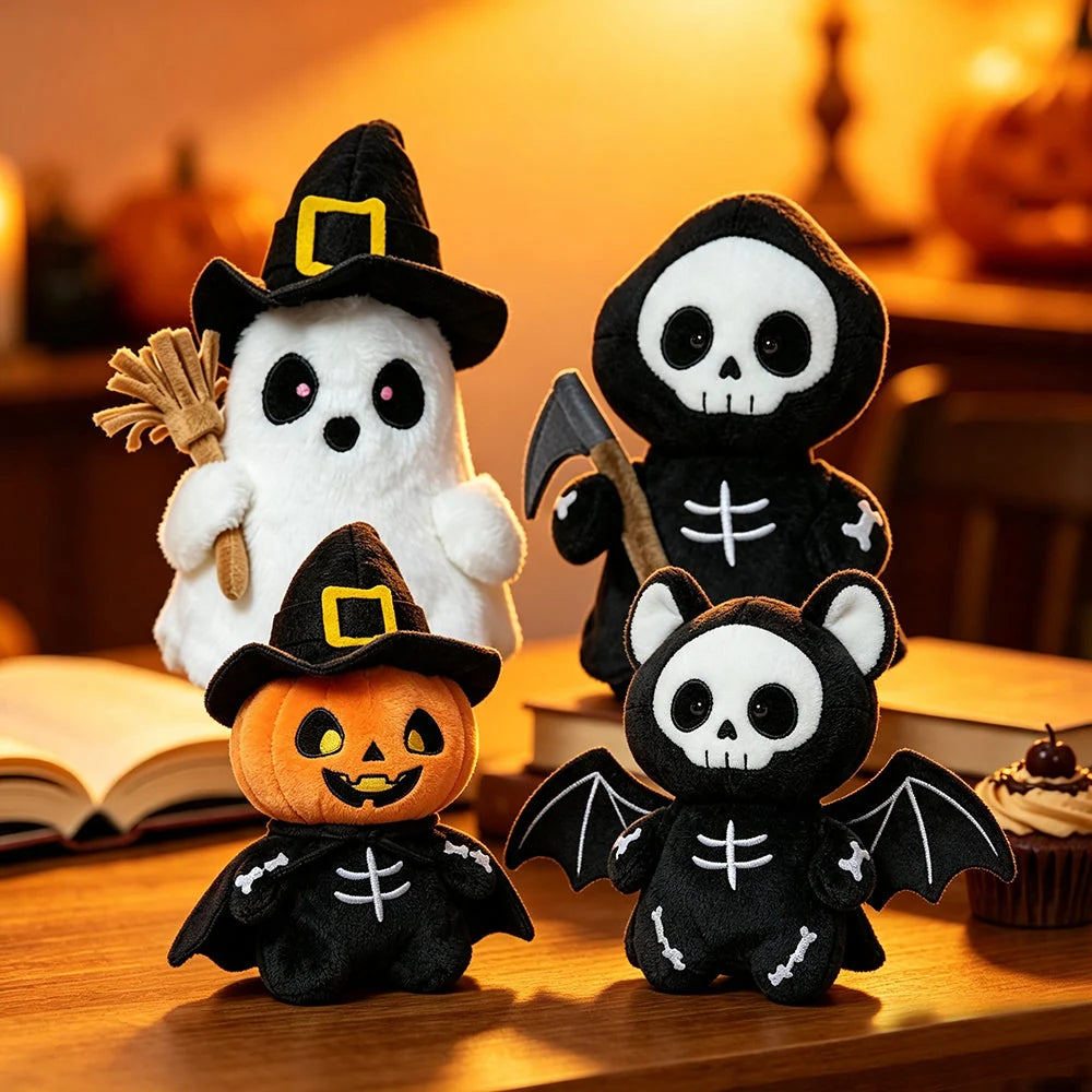 Plush Characters Embroidered Faces Stands Upright