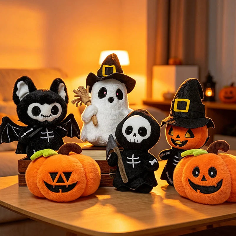 Plush Characters Embroidered Faces Stands Upright