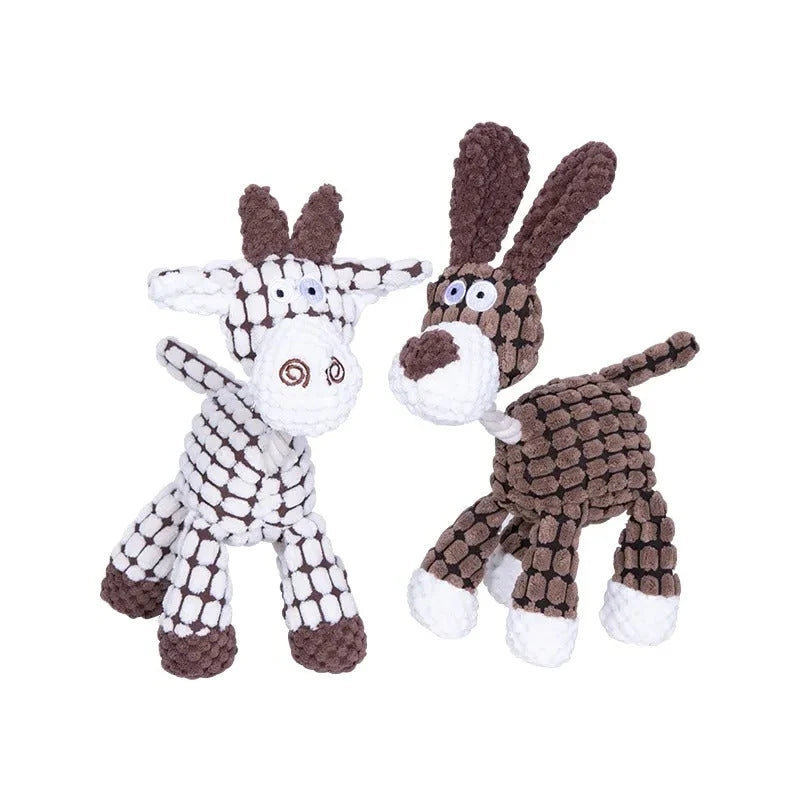 Plush Dog Toy Reinforced Stitching Built-In Squeaker Machine Washable