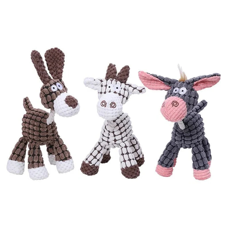 Plush Dog Toy Reinforced Stitching Built-In Squeaker Machine Washable
