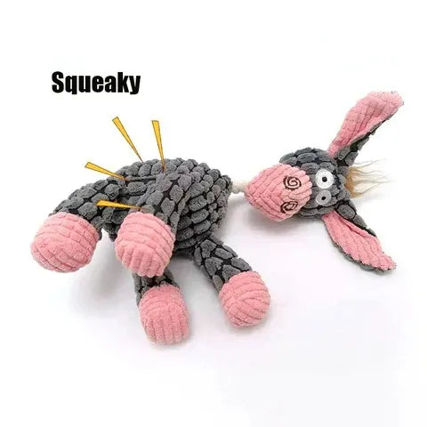 Plush Dog Toy Reinforced Stitching Built-In Squeaker Machine Washable
