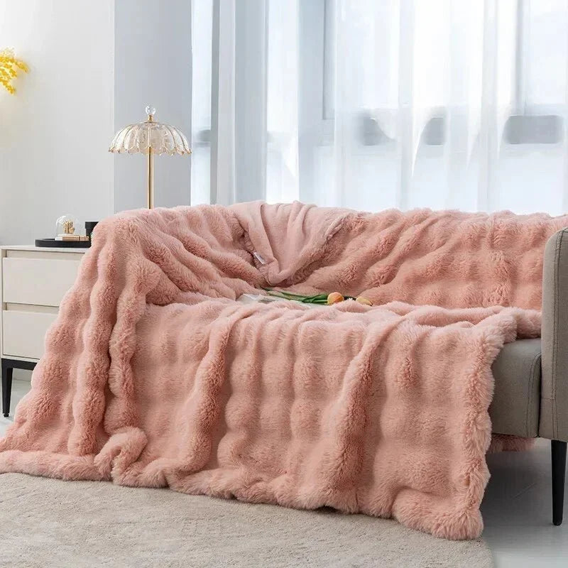 Plush Fleece Blanket Soft Anti-Pilling Machine Washable