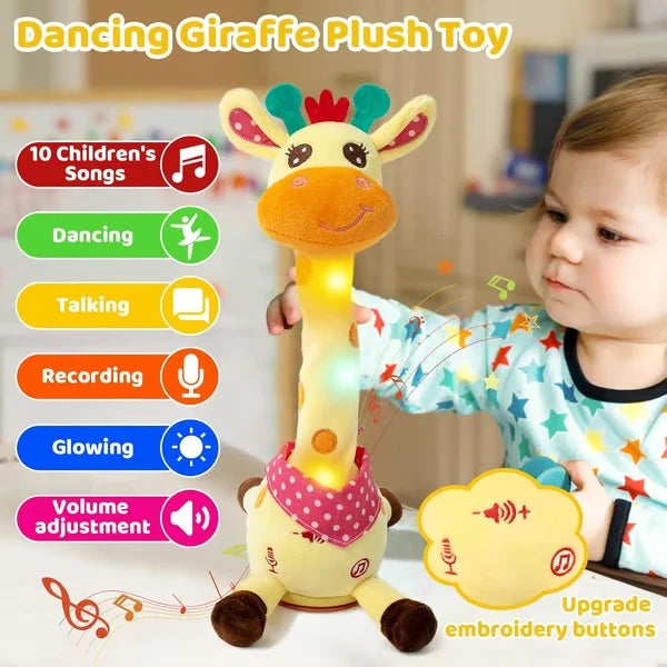 Plush Giraffe Interactive Music & Voice-Mimic Washable