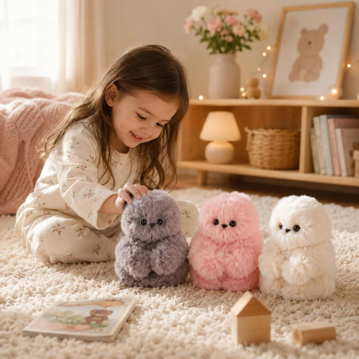 Plush Keychain Voice Recording Music Playback Head Turning