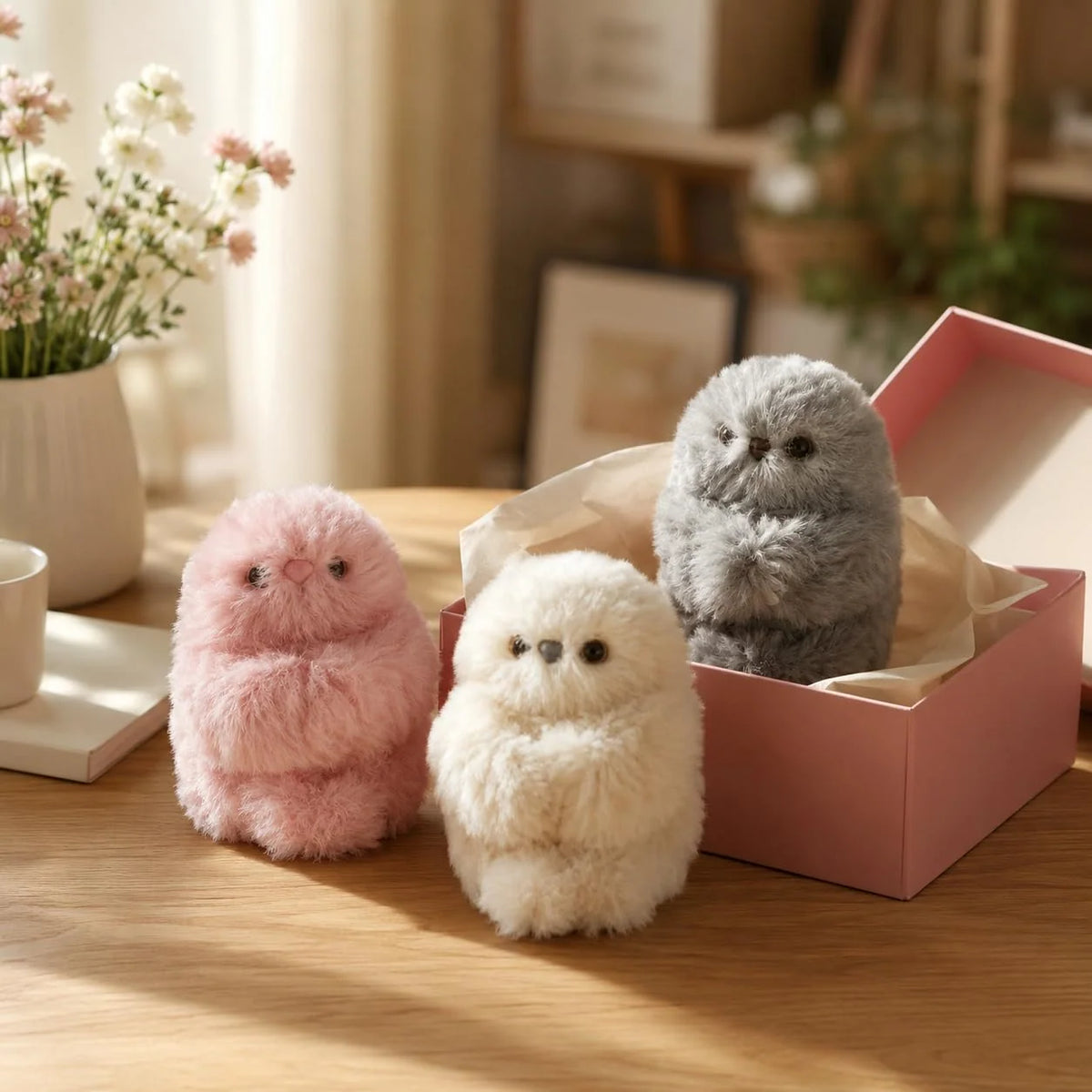 Plush Keychain Voice Recording Music Playback Head Turning