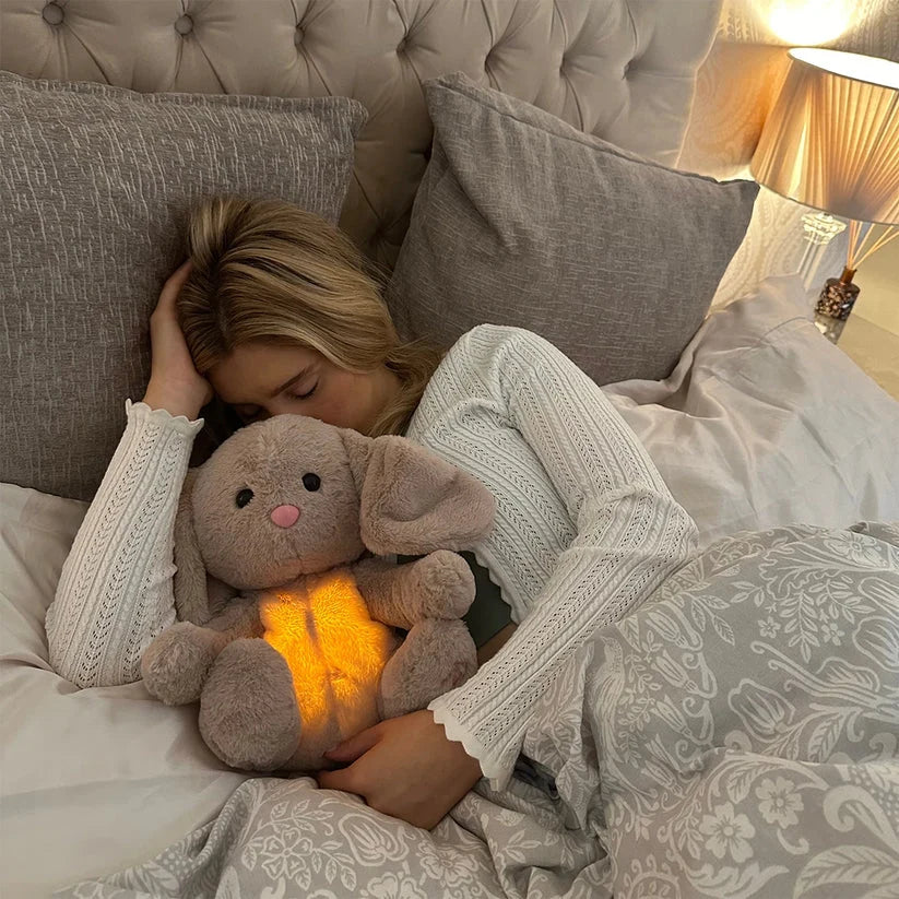 Plush Toy Simulated Breathing Soothing Sounds Night Light