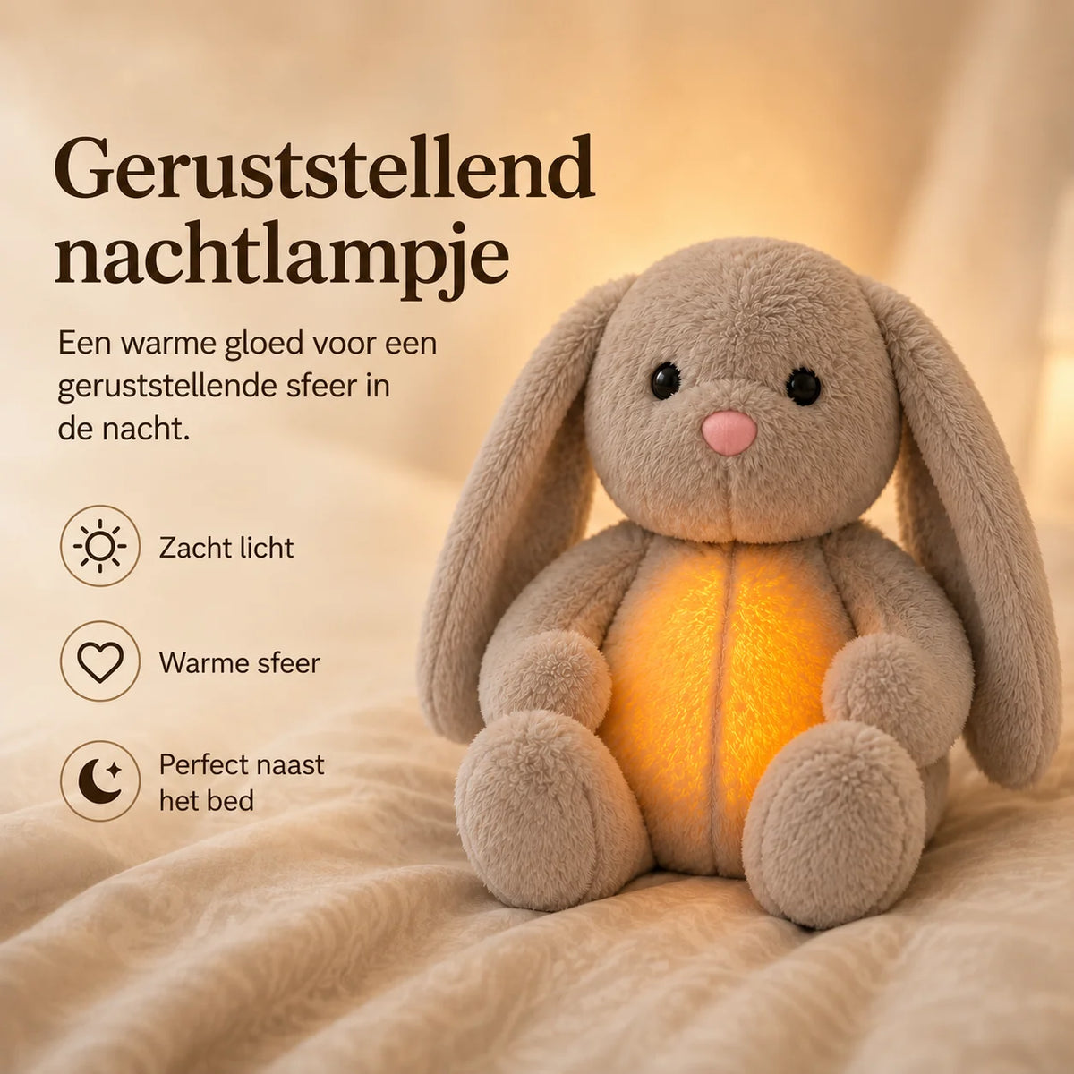 Plush Toy Simulated Breathing Soothing Sounds Night Light
