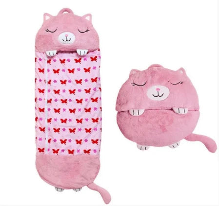 Plush Toy With Integrated Sleeping Bag Foldable Machine Washable