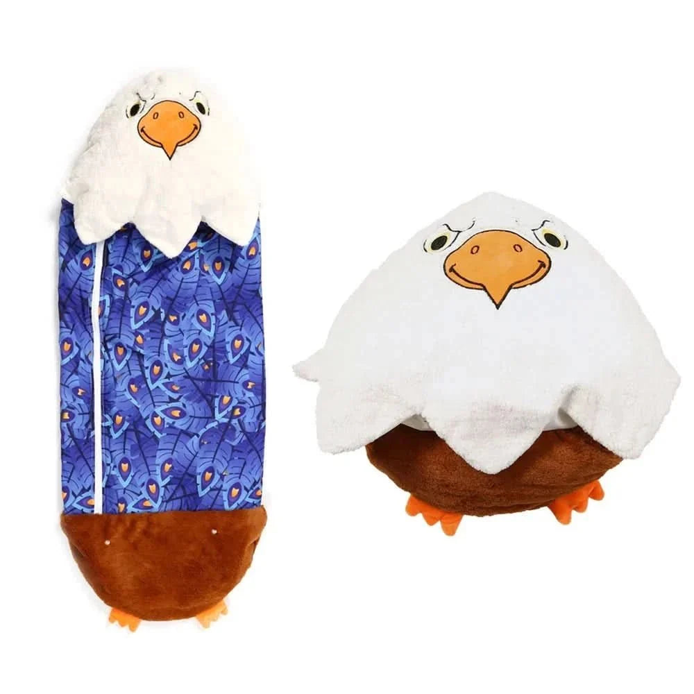 Plush Toy With Integrated Sleeping Bag Foldable Machine Washable