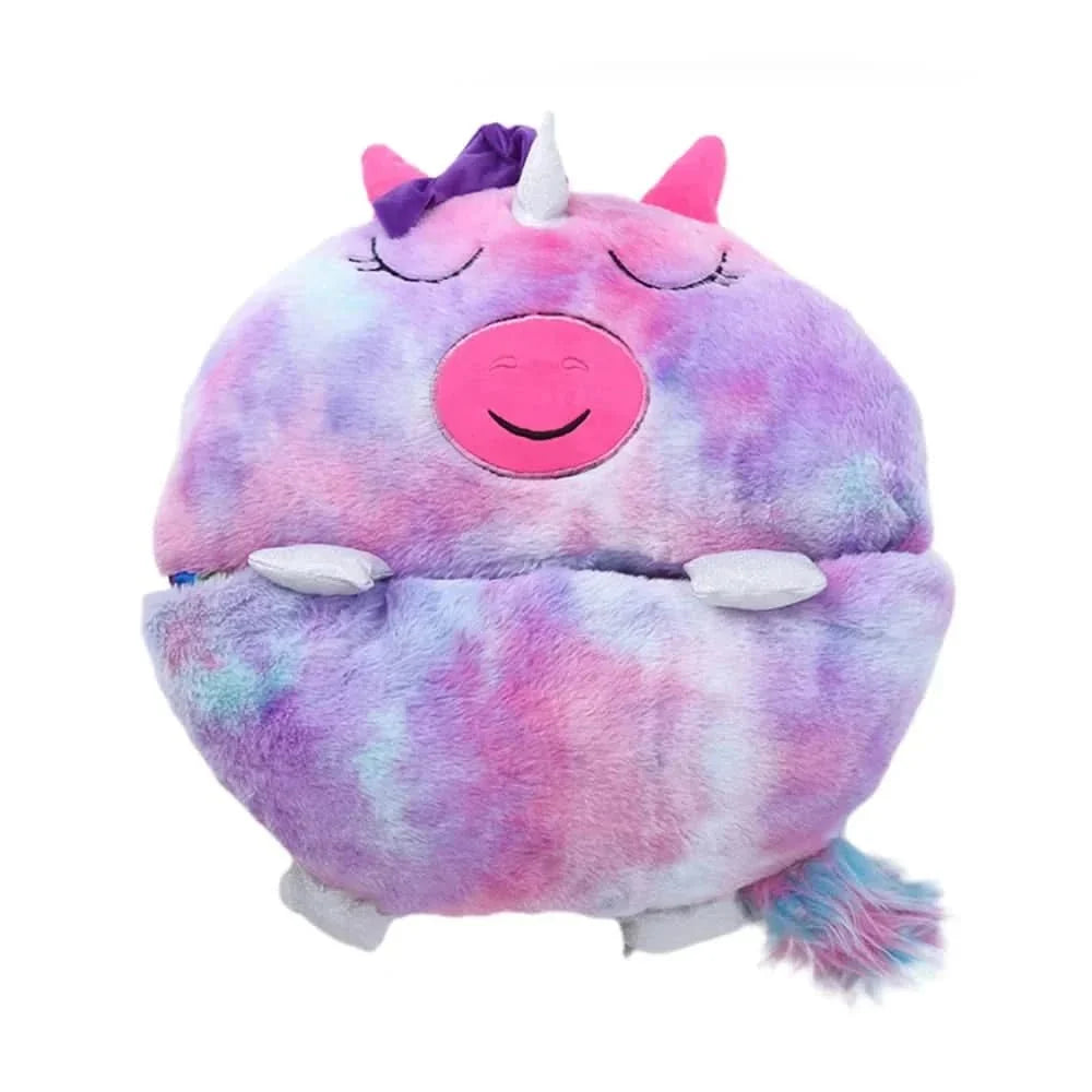 Plush Toy With Integrated Sleeping Bag Foldable Machine Washable