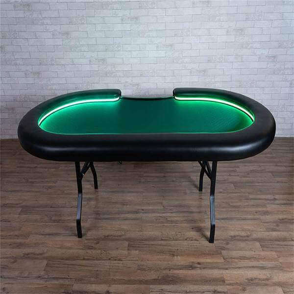 Poker Table Integrated LED Lighting Adjustable Folding Legs