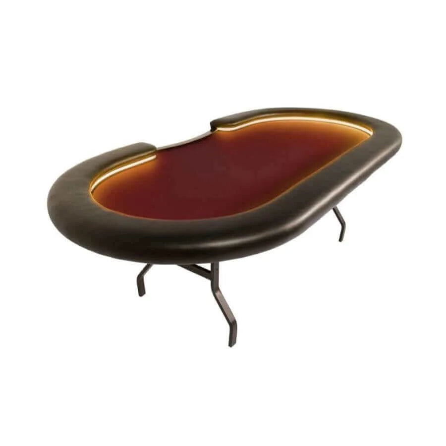 Poker Table Integrated LED Lighting Adjustable Folding Legs