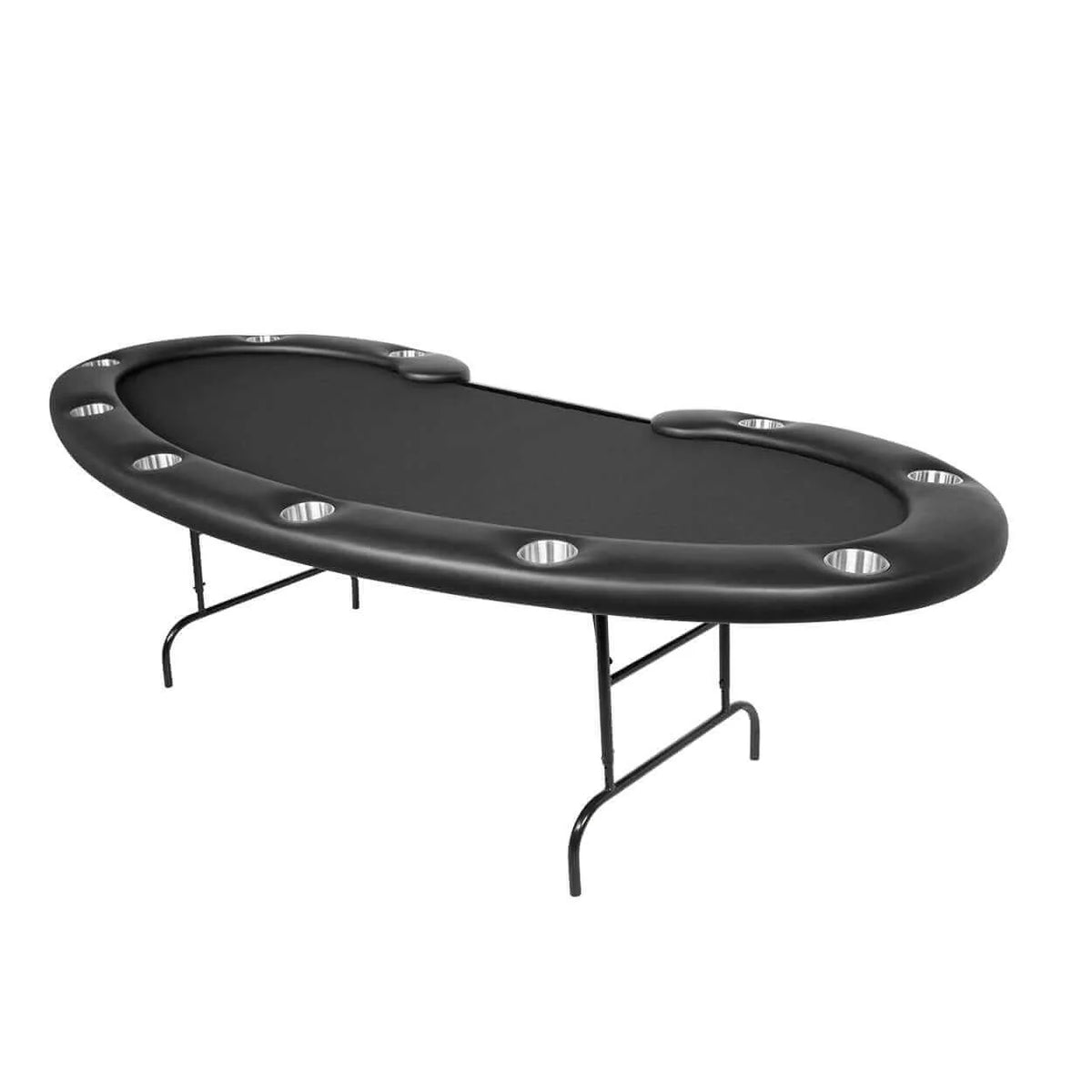 Poker Table Kidney Bean Shape Dealer Cutout Folding Legs