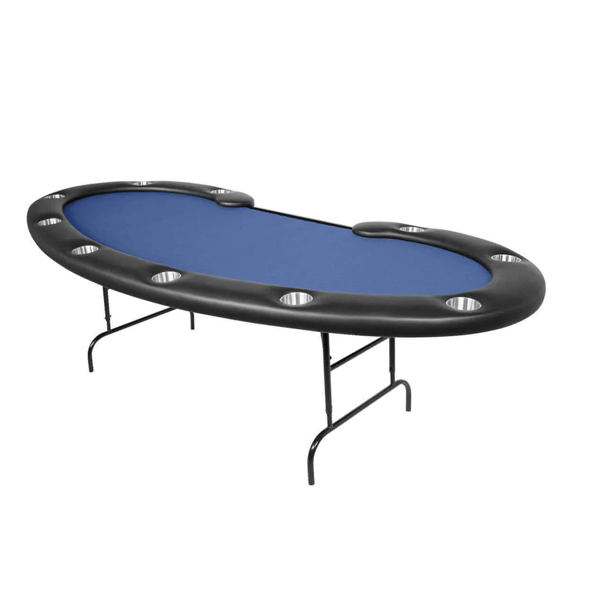 Poker Table Kidney Bean Shape Dealer Cutout Folding Legs