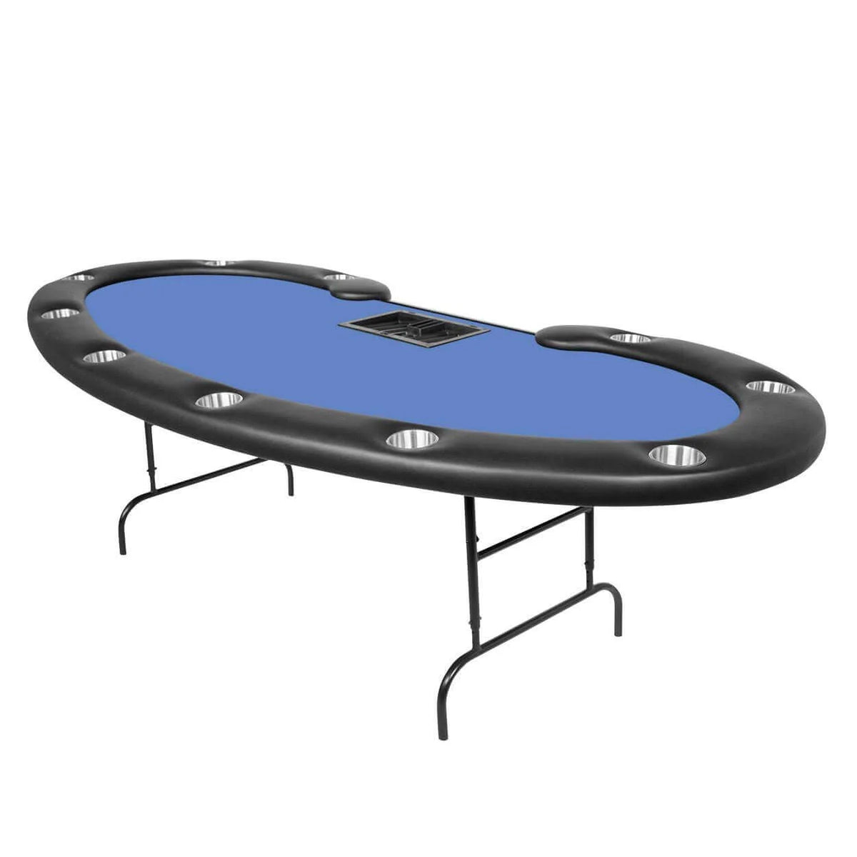 Poker Table Kidney Bean Shape Dealer Cutout Folding Legs