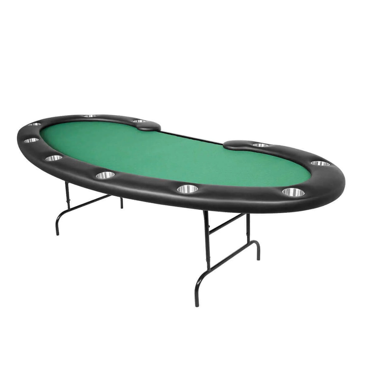 Poker Table Kidney Bean Shape Dealer Cutout Folding Legs