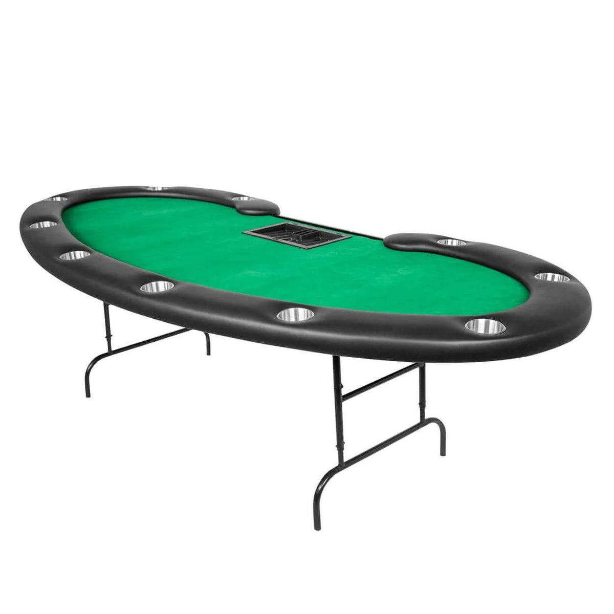 Poker Table Kidney Bean Shape Dealer Cutout Folding Legs