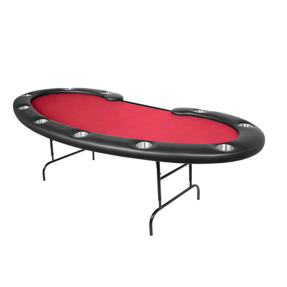 Poker Table Kidney Bean Shape Dealer Cutout Folding Legs