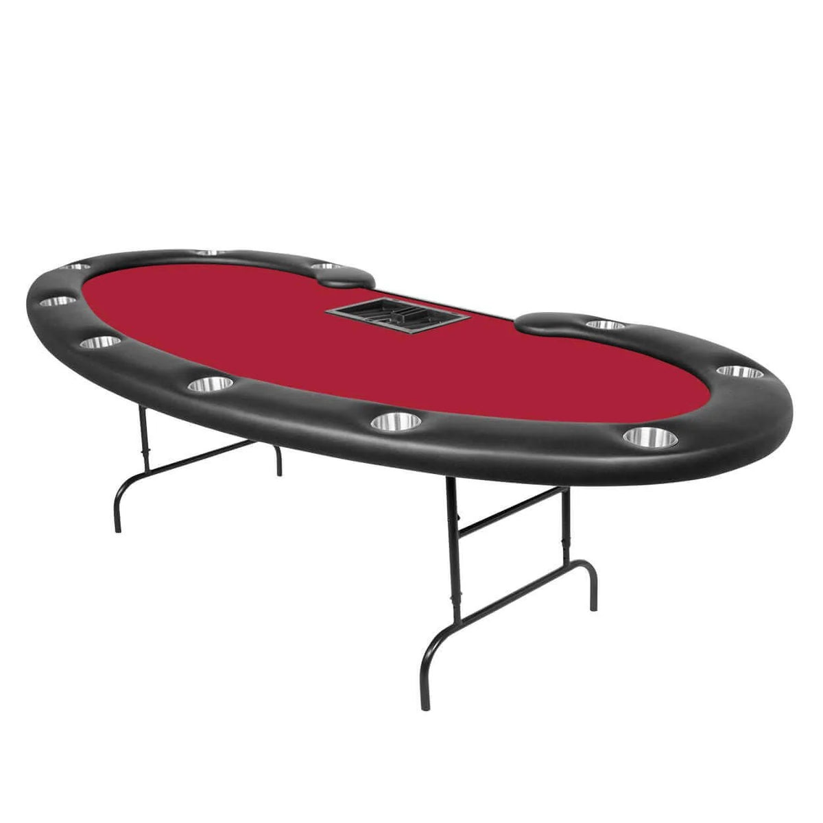 Poker Table Kidney Bean Shape Dealer Cutout Folding Legs