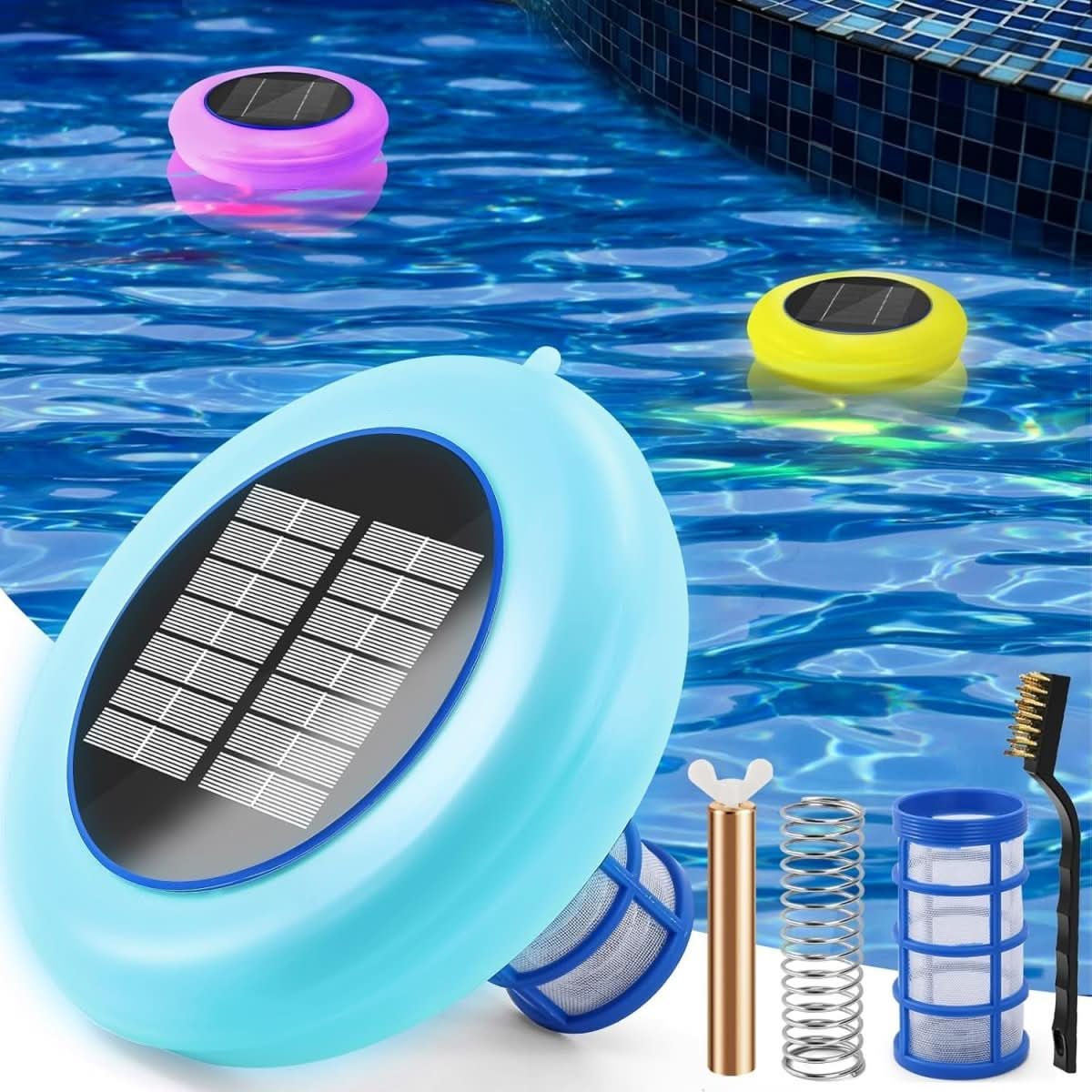 Pool Ionizer Solar-Powered 7-Color RGB Lighting
